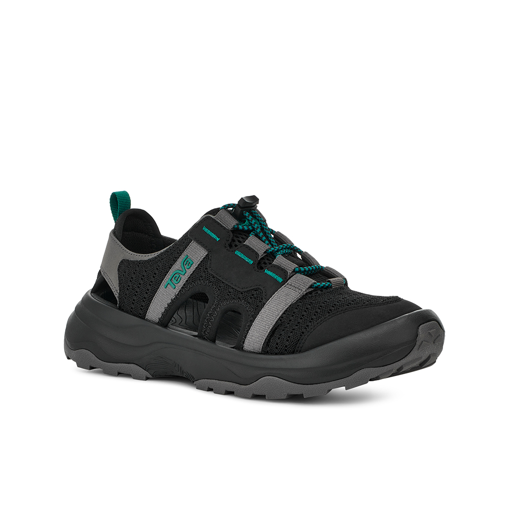 【TEVA】女 Original Universal 經典緹花織帶涼鞋/雨鞋/水鞋-日月黑白色 (原廠現貨)-Black-XL